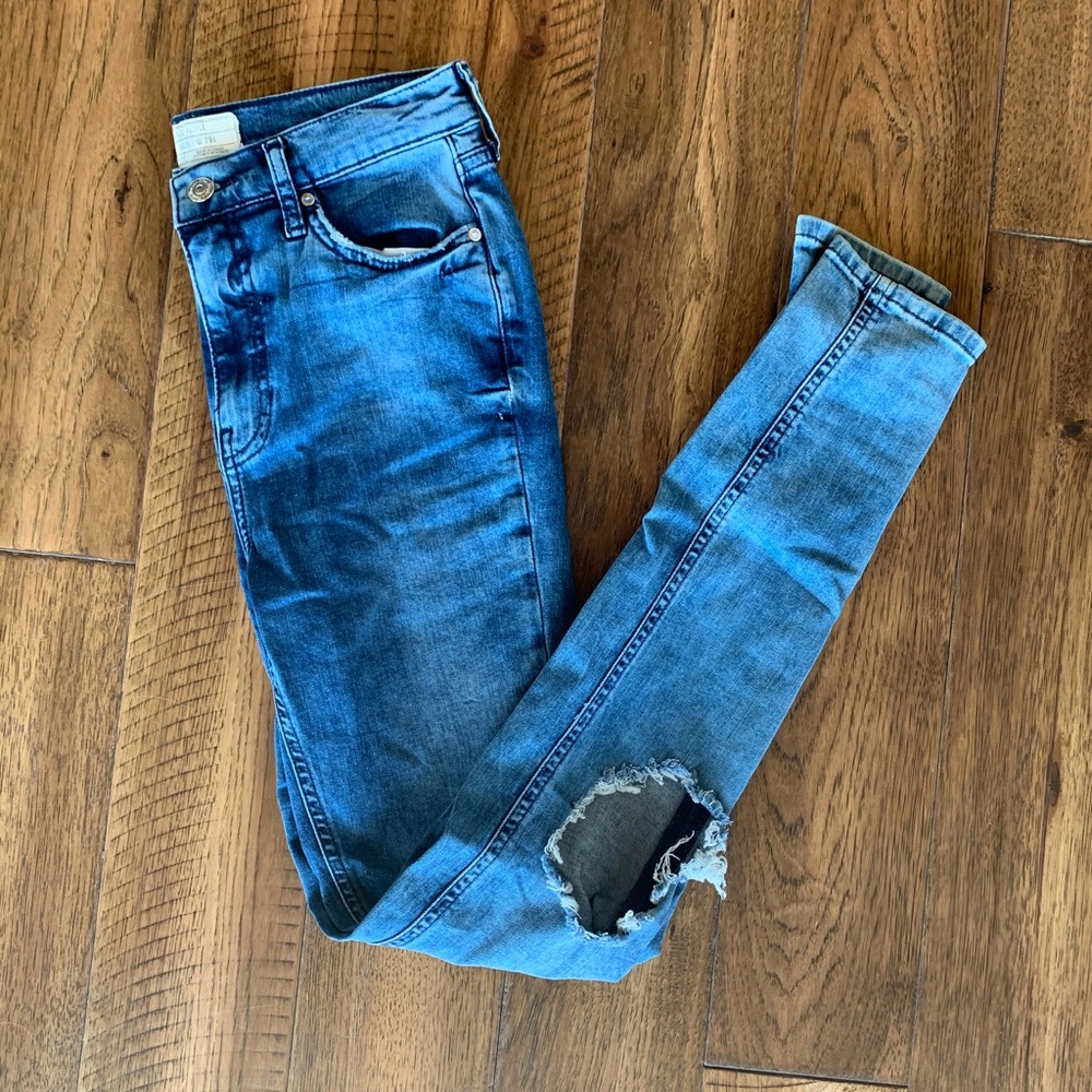 Distressed free people skinnies